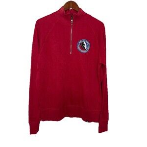 47 Brand 1/4 Zip Red Men's Medium Long Sleeve Pullover Jacket Hockey Hall Fame